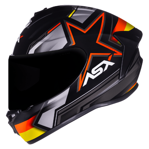 CAPACETE ASX DRAKEN PILOT FOSCO PRETO/VERMELHO/AMARELO 58/M