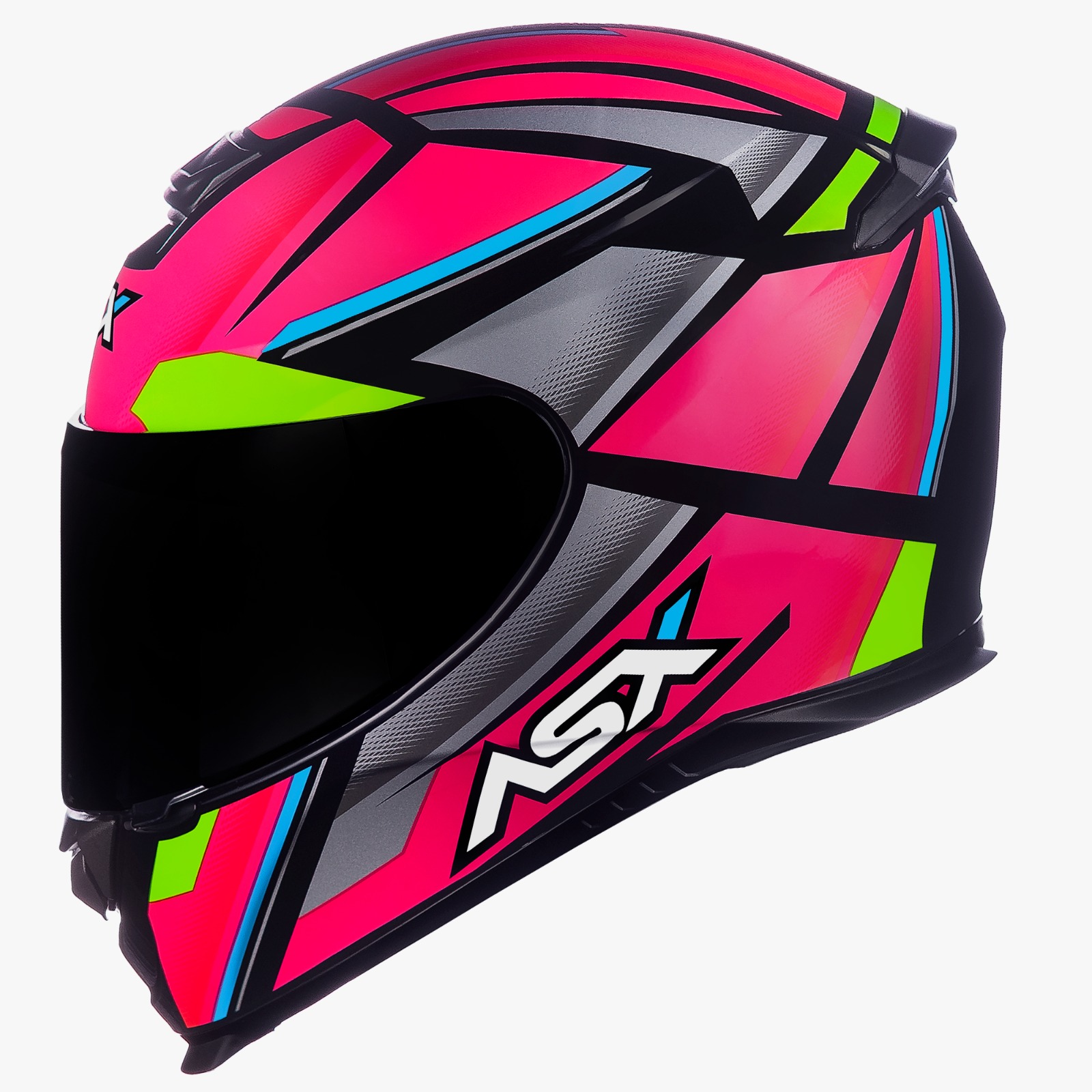 CAPACETE ASX EAGLE EXPLORER BRILHO PRETO/ROSA/PRATA 58/M