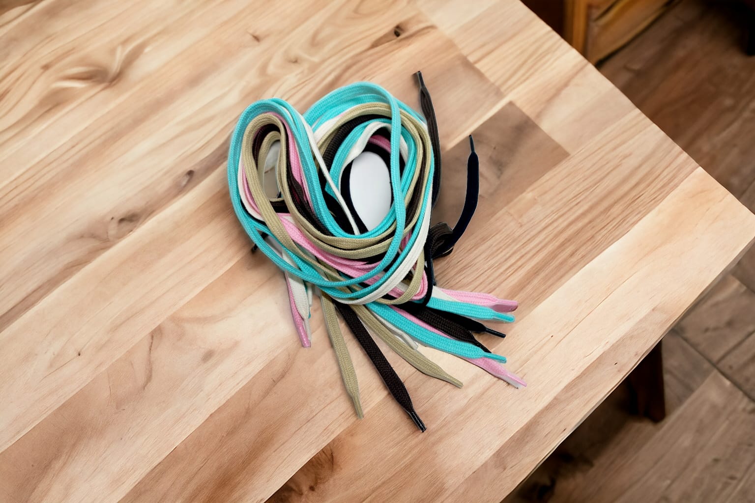 CADARÇO TRANÇADO TUBULAR CORES, 100% ALG TR 6, LARGURA 10MM, 130CM COMPRIMENTO COM PONTEIRA