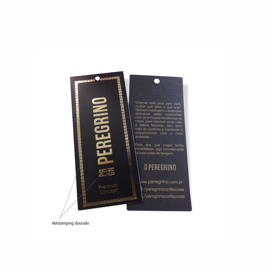 TAG CORTE RETO TRIPLEX 320G 45.105 2X2 COR + BOPP AVELUDADO + HOTSTAMPING / FACA 102