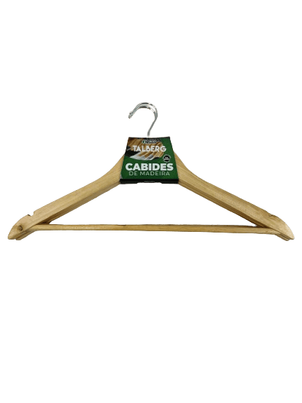 KIT COM 3 UNIDADES CABIDE DE MADEIRA- CX C/ 24 KITS- PROMOÇÃO