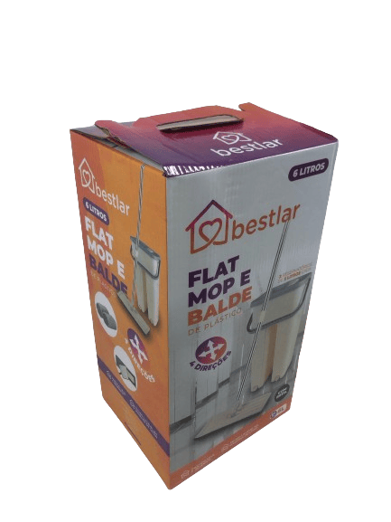 ESFREGﾃO MOP FLAT COM BALDE MULTIUSO 6 LT CX C/ 24 KITS- PROMOÇÃO