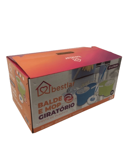 KIT MOP COM CESTO DE PLﾁSTICO 13 L E ESFREGﾃO DE MICROFIBRA- CX C/ 24 KITS- PROMOÇÃO