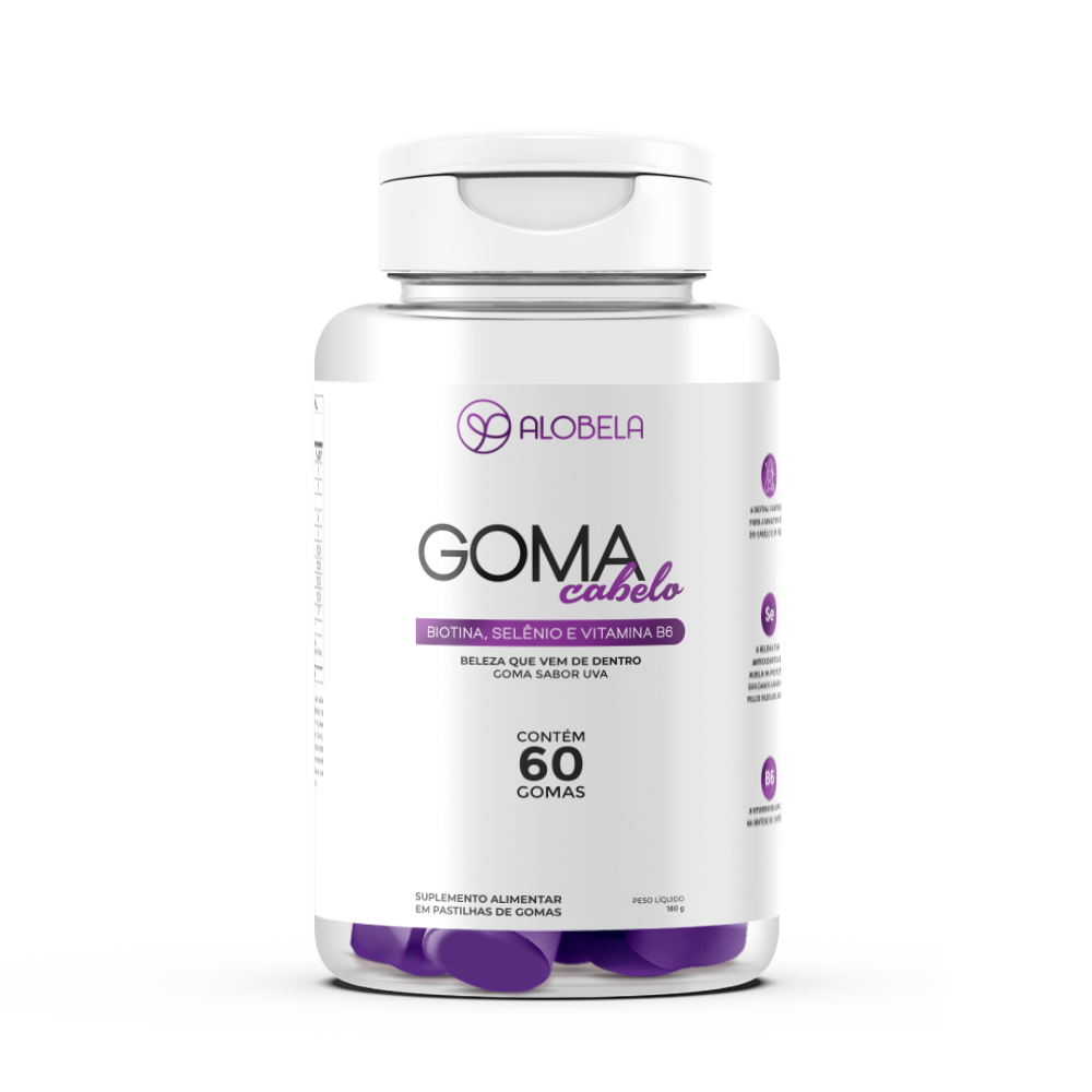 GOMA CABELO UVA PT C/60 GOMAS