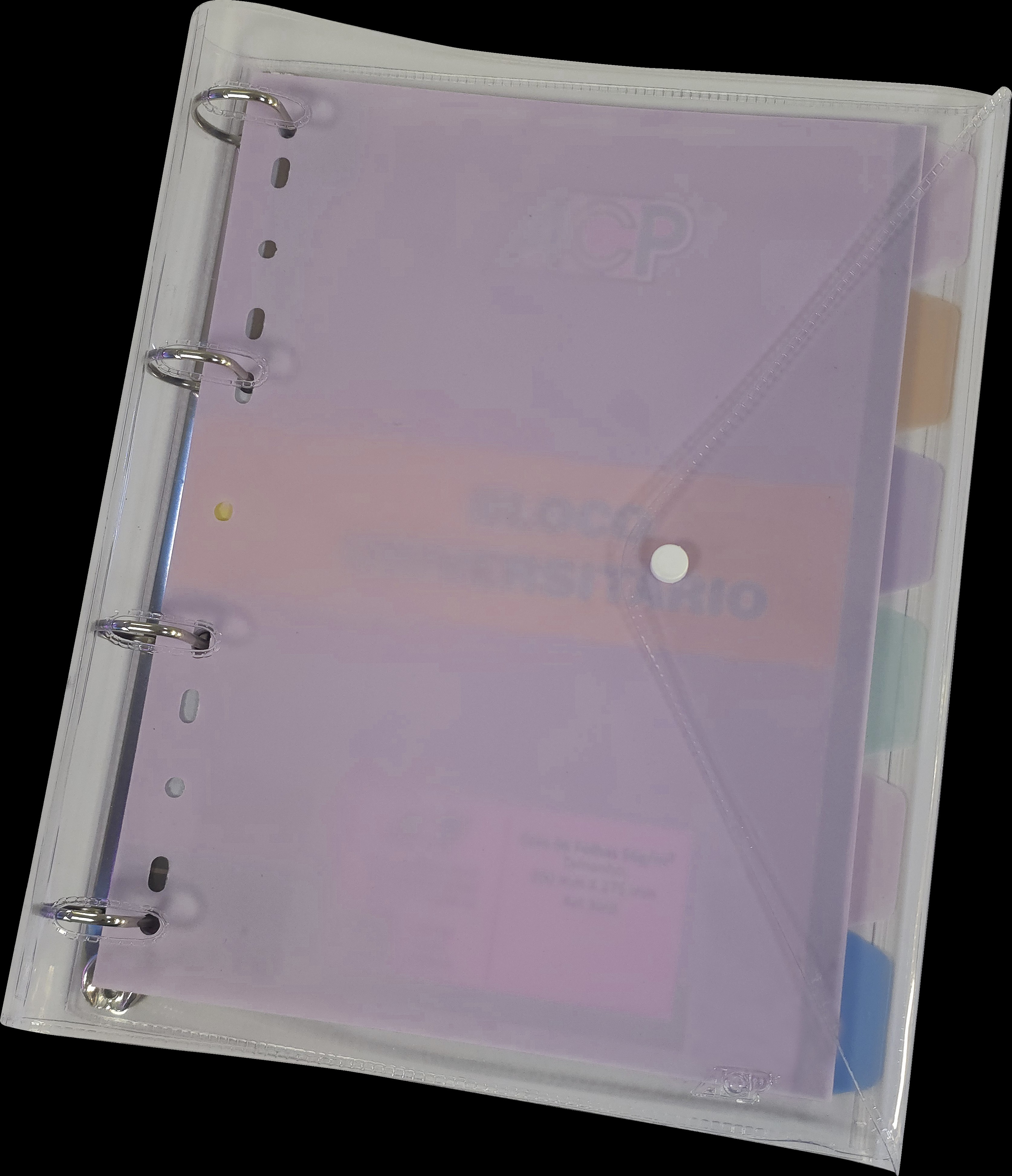 Fichário Universitário Cristal c/96 fls Tons Pastel Rosa