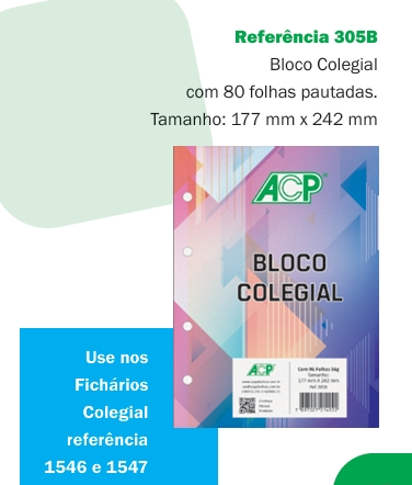 Bloco Colegial com 80 folhas pautadas.