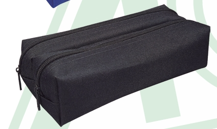 Estojo Duplo de Nylon 600 Preto - Capacidade para 80 lápis