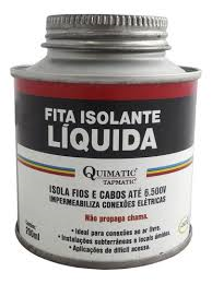 Fita Isolante Líquida 200ml Branca - 1mm de espessura isola até 6.500 volts. Veda e impermeabiliza.