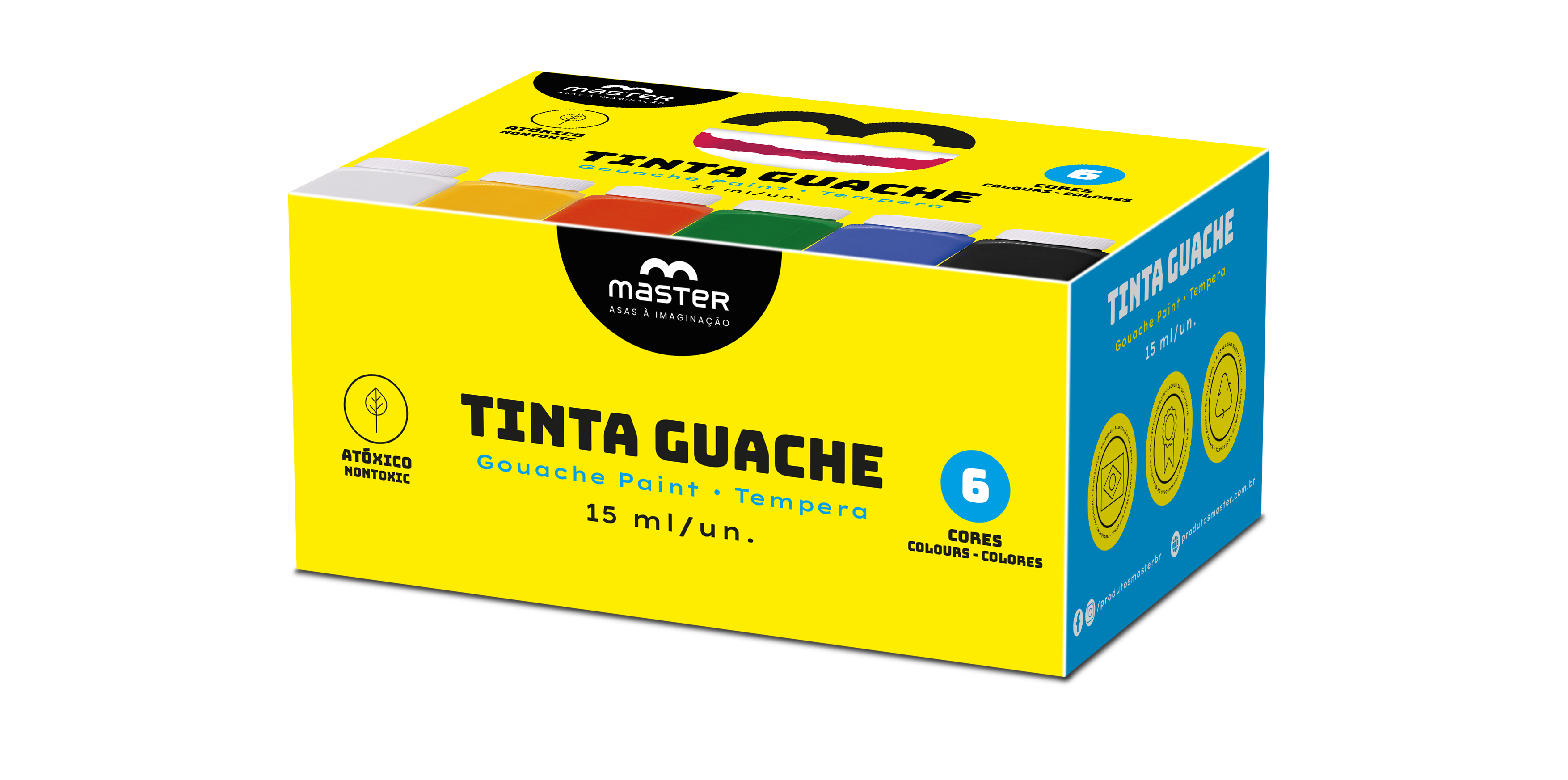 TINTA GUACHE 06 CORES - 15ml