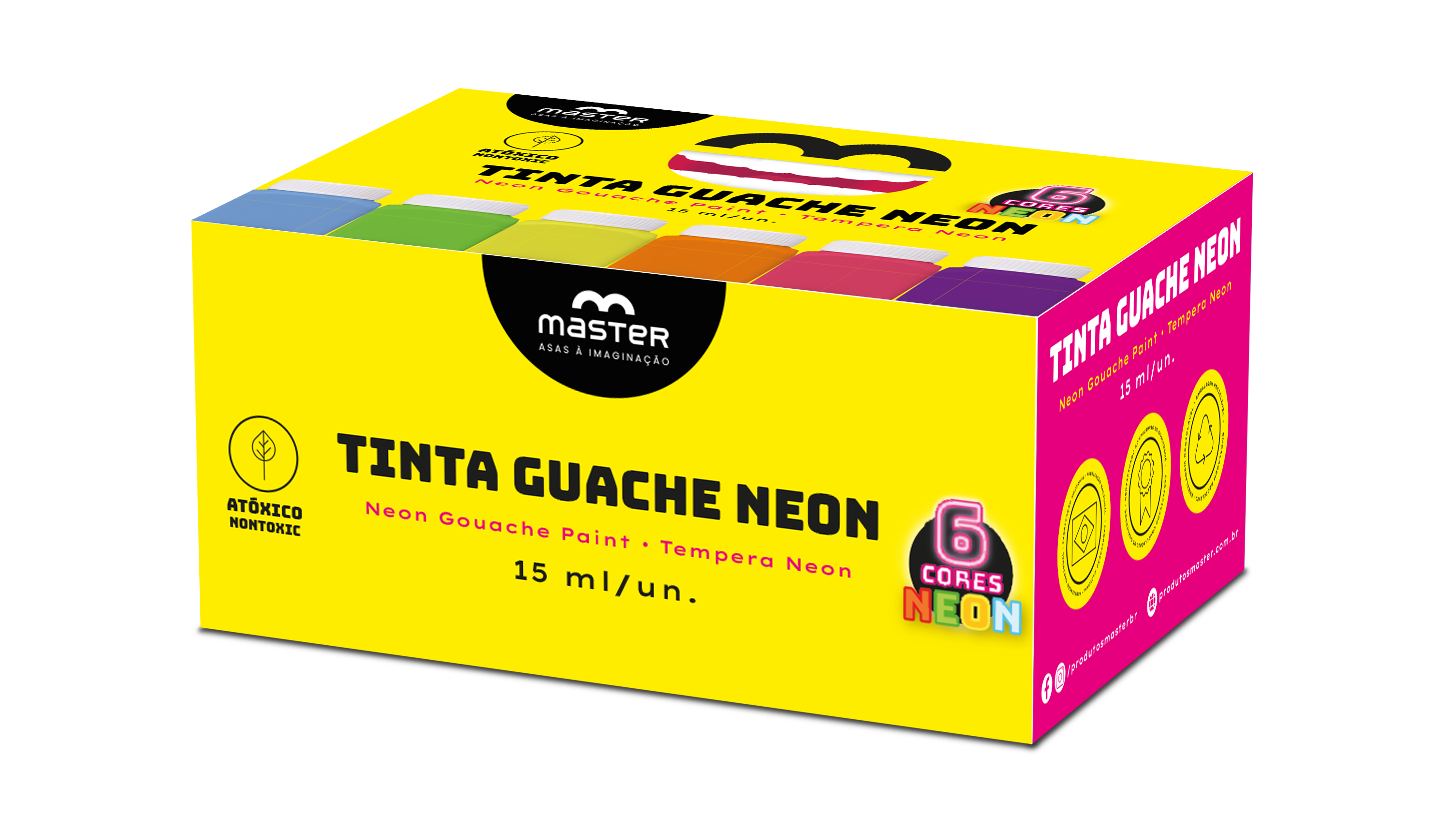 TINTA GUACHE NEON 06 CORES - 15ml