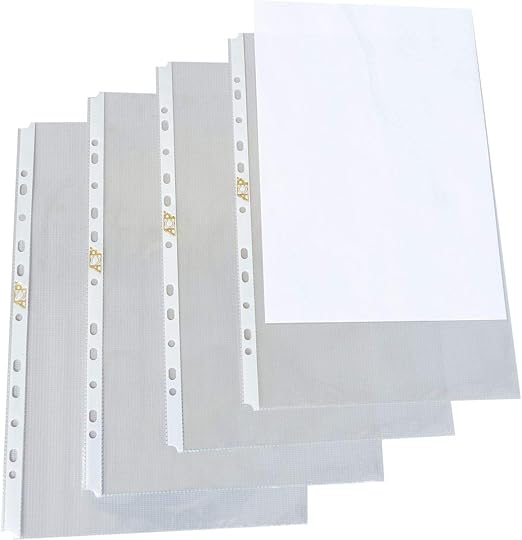 Envelope Plástico Ofício tarja branca com 11 furos pct. c/ 100 unidades  Cristal