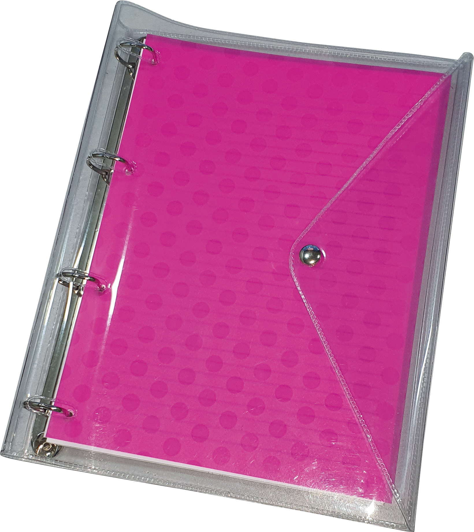 Caderno Argolado Universitário Poa comCapa PVC Cristal, 96 folhas pautadas e 6 divisórias.
