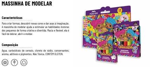 MASSA  12 CORES - CHOCOLIX - 180g