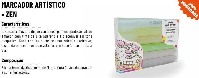 MARCADOR ACRILICO - ZEN - 6 CORES