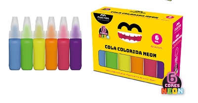 COLA COLORIDA NEON 06 CORES MASTER - 25g