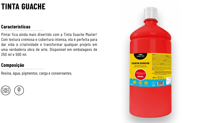 TINTA GUACHE VERMELHO 500ml