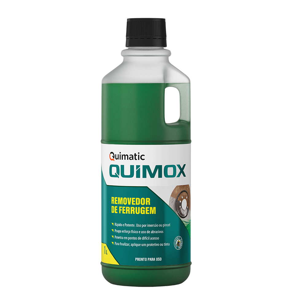 Quimox 1L - Removedor de ferrugem e oleosidade com rápido desempenho.
