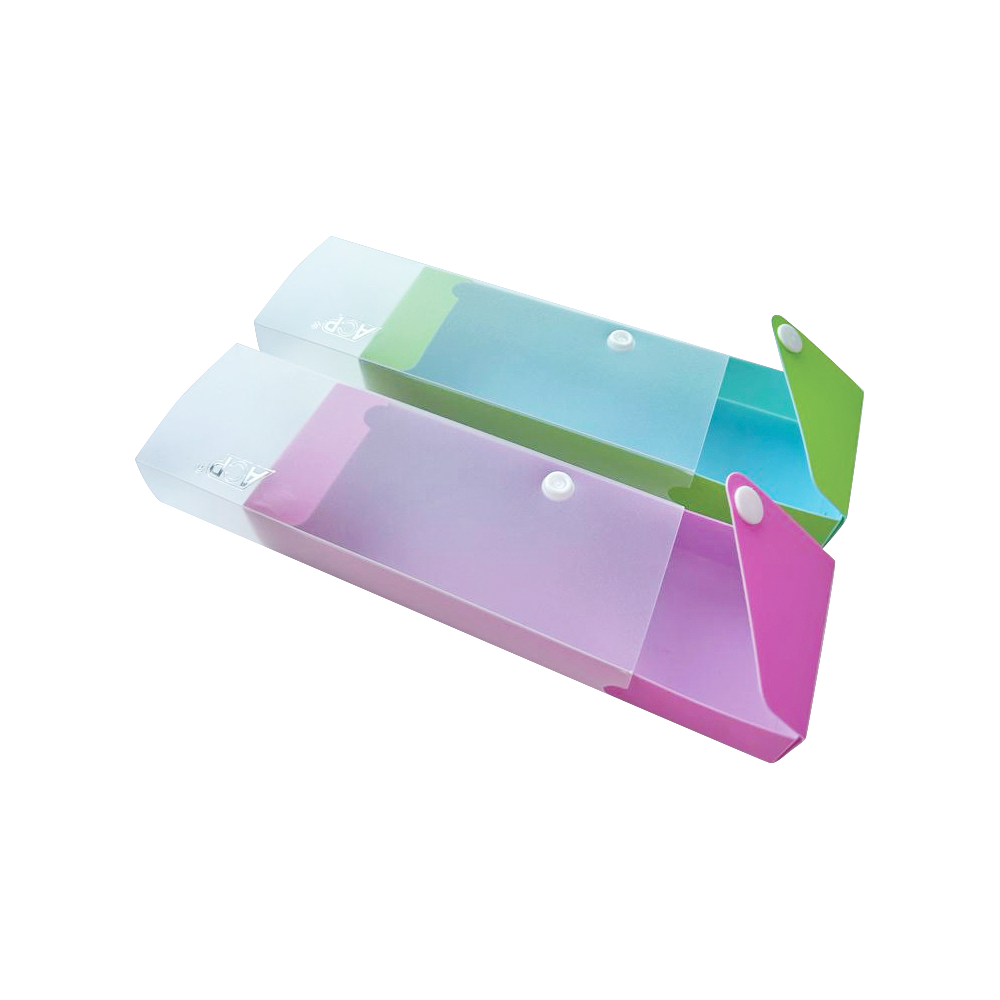 Estojo PP Candy com Botão - Capacidade para 30 lápis