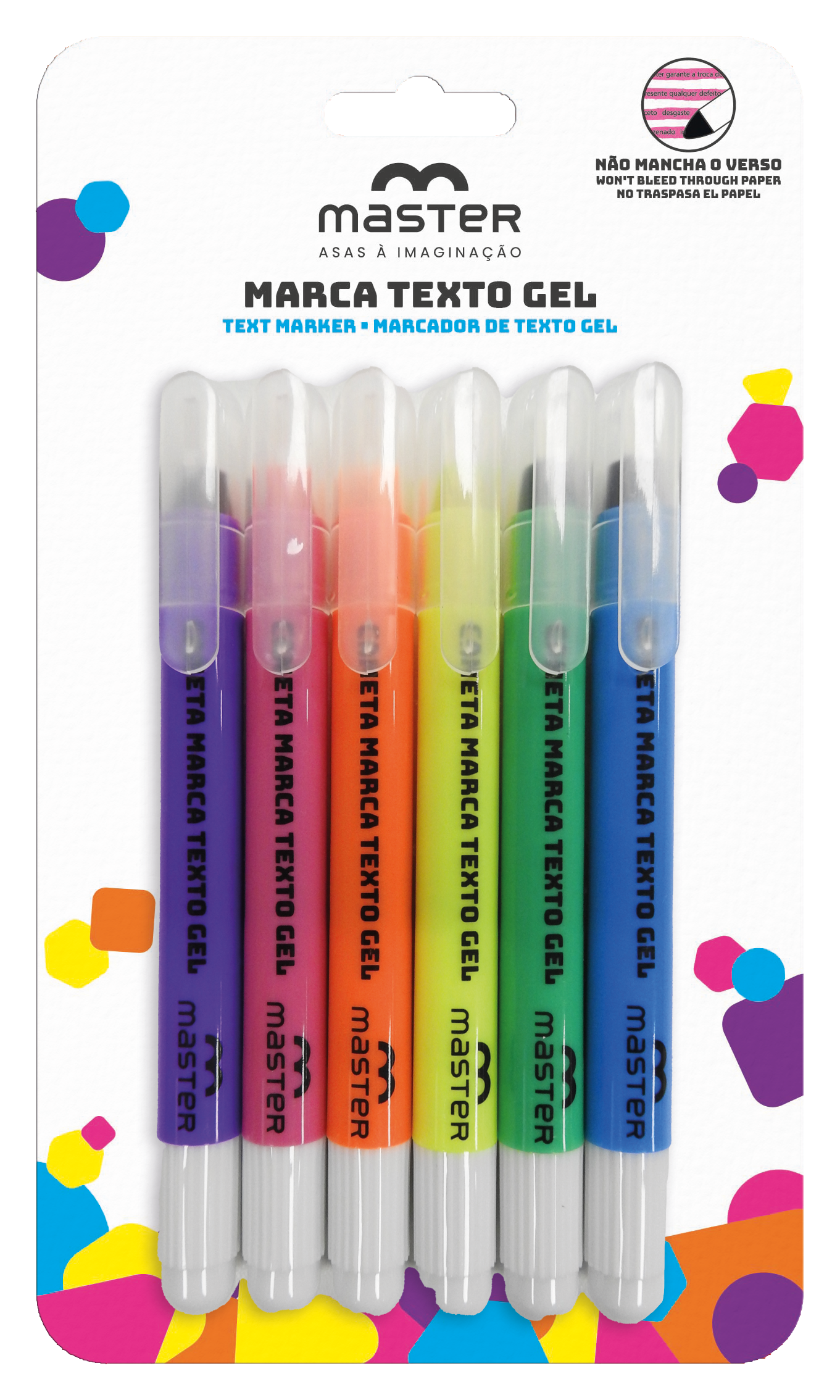 MARCA TEXTO GEL - 6 CORES