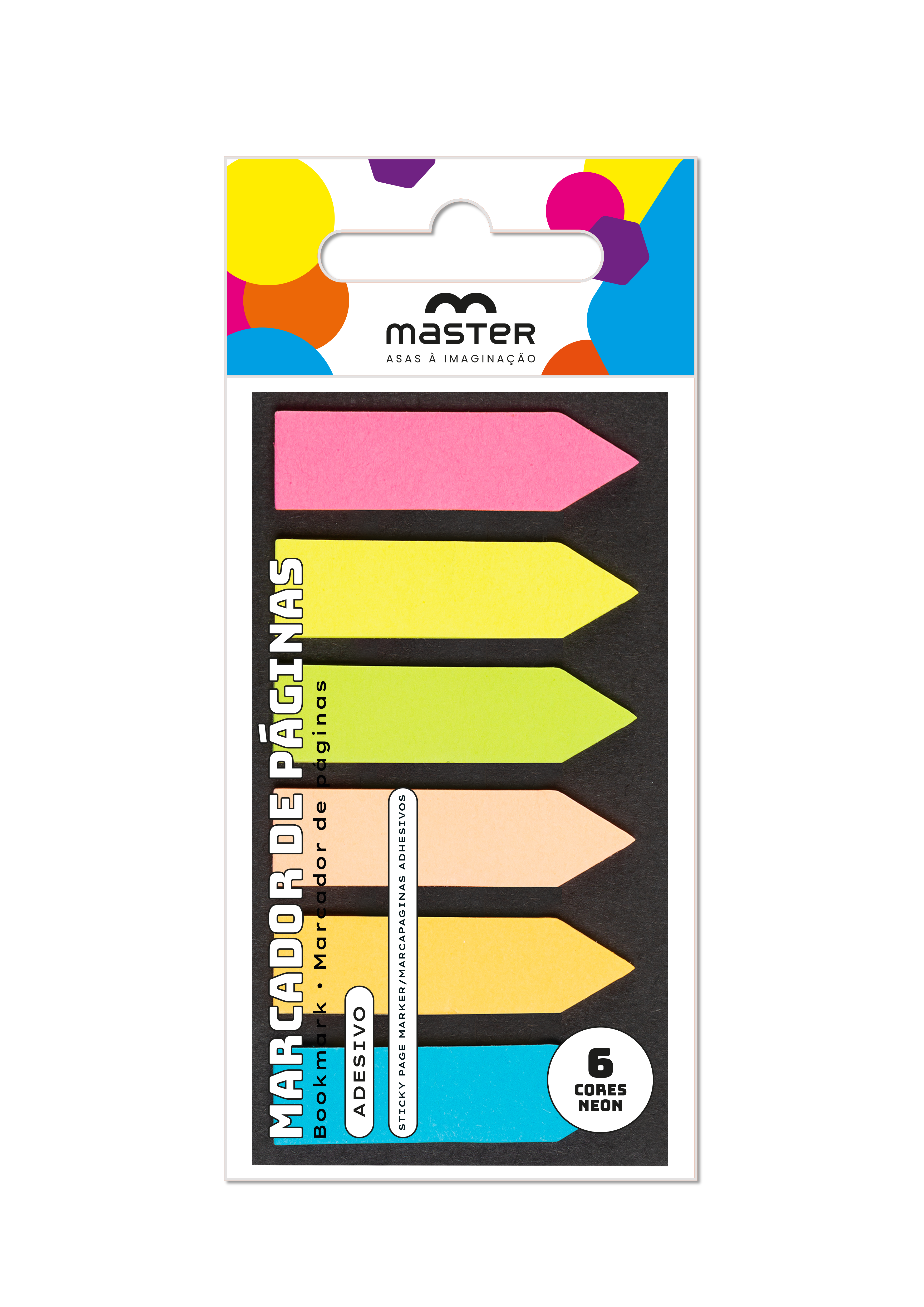 MARCADOR DE PAGINAS - 6 CORES NEON