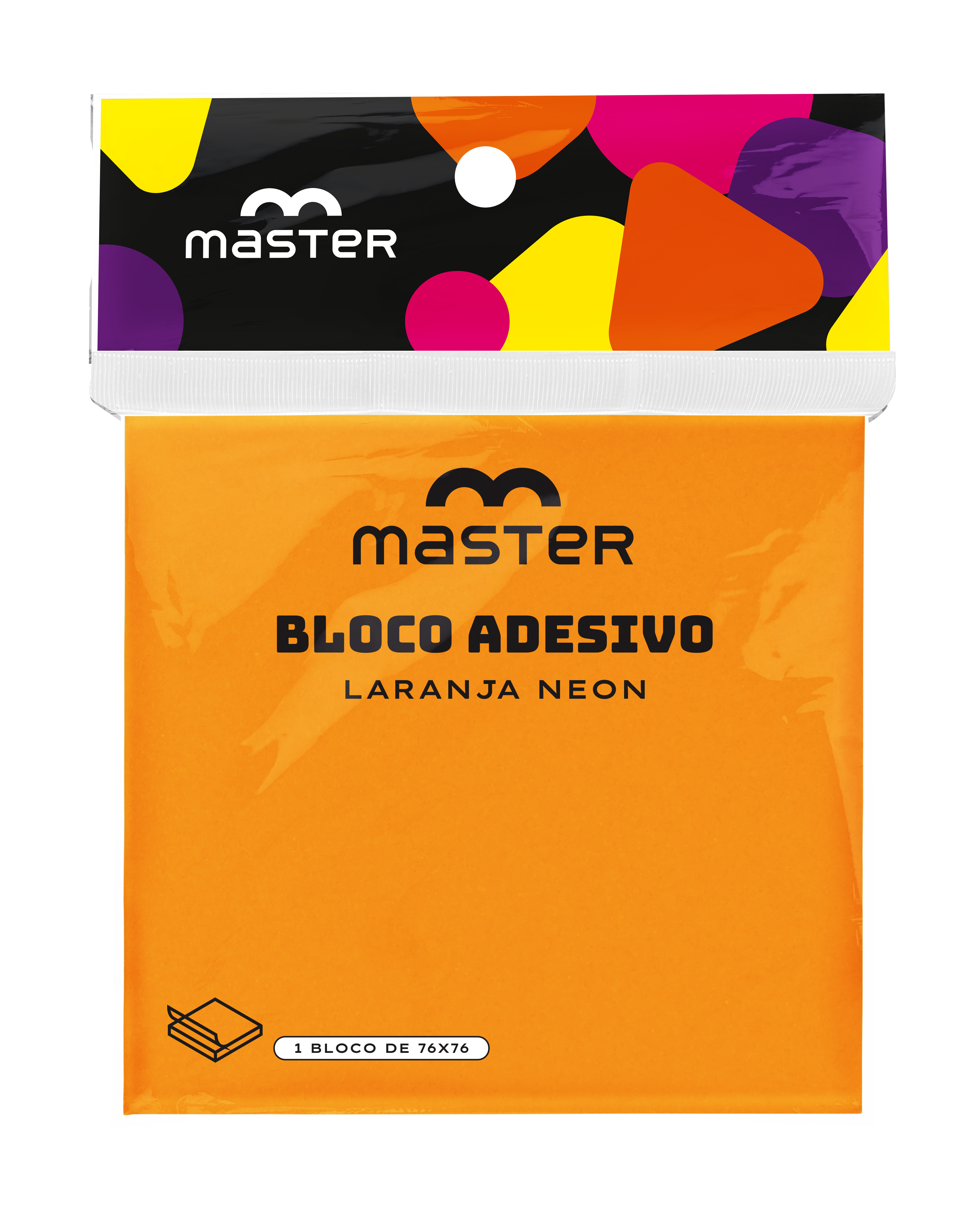 BLOCO ADESIVO - 76X76 - LARANJA NEON