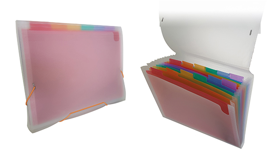 Pasta Sanfona A4 12DIV COLORS (IMPORTADA)  Cristal colors