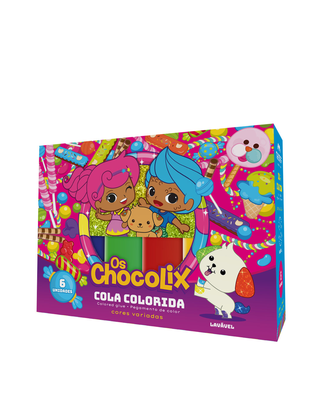 COLA COLORIDA 6 CORES - CHOCOLIX 25g