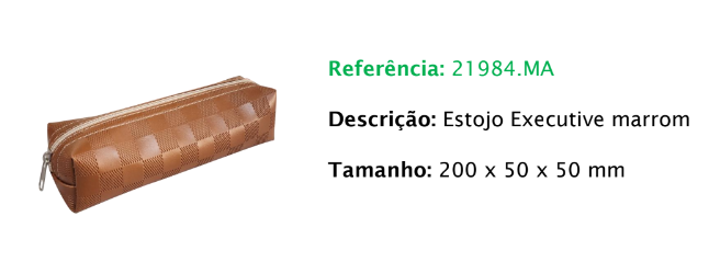 Estojo Executive marrom - Capacidade para 40 lápis