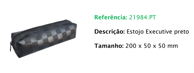 Estojo Executive preto - Capacidade para 40 lápis