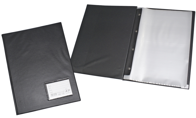 Pasta Catálogo c/ 50 env. 0,06 c/ 4 colchetes c/ visor  Preto