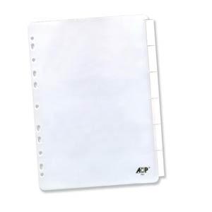 Separador p/ Fichário c/ Inserção A4 c/ 6 dv  Cristal