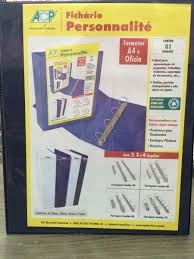 Pasta Personalite revestido c/ cristal A4 60 mm c/ 3 argolas   Preto