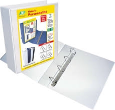 Pasta Personalite revestido c/ cristal Oficio 60 mm c/ 4 argolas   Branco