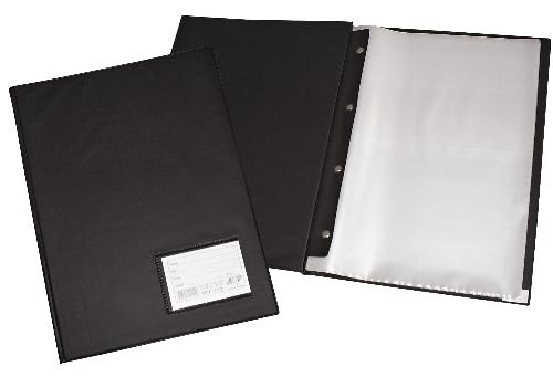 Pasta Catálogo c/ 10 env. 0,06 c/ 4 colchetes c/ visor  Preto