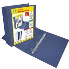 Pasta Personalite revestido c/ cristal A4 45 mm c/ 4 argolas  Azul