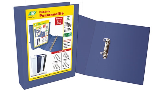 Pasta Personalite revestido c/ cristal A4 60 mm c/ 2 argolas
